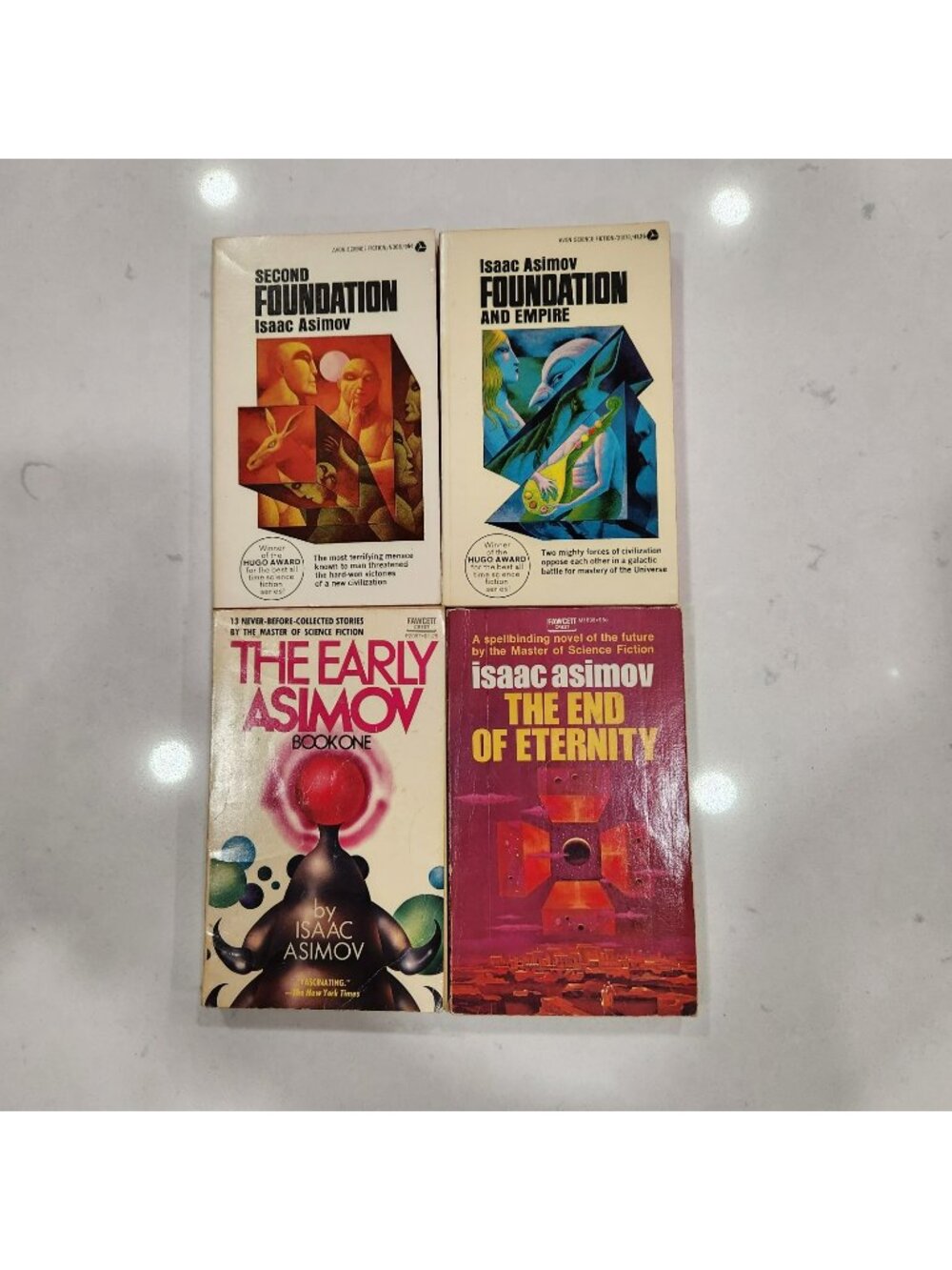 Isaac Asimov 4 Book Lot Foundation Empire Second Foundation End Eternity +1